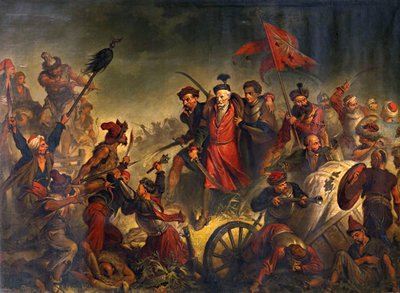 Muerte de Stanislaw Zolkiewski en la Batalla de Cecora 1620, 1877 de Walery Eljasz Radzikowski