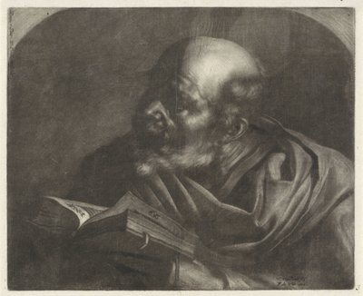 Hombre calvo Eruditos o filósofos (título de la serie) de Wallerant Vaillant