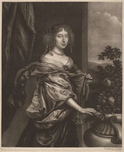 Retrato de una dama junto a un rosal de Wallerant Vaillant