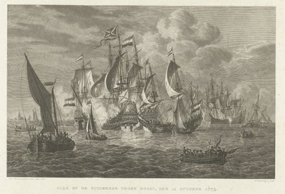 La batalla del Zuiderzee contra Bossu, 1573 Batalla de Zuiderzee contra Bossu, 11 de octubre de 1573 (título sobre objeto) de Walraad Nieuwhoff