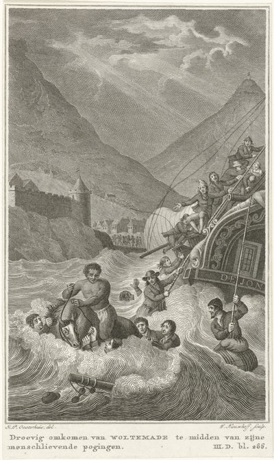 Muerte de Woltemade en el Cabo de Buena Esperanza, 1773 de Walraad Nieuwhoff