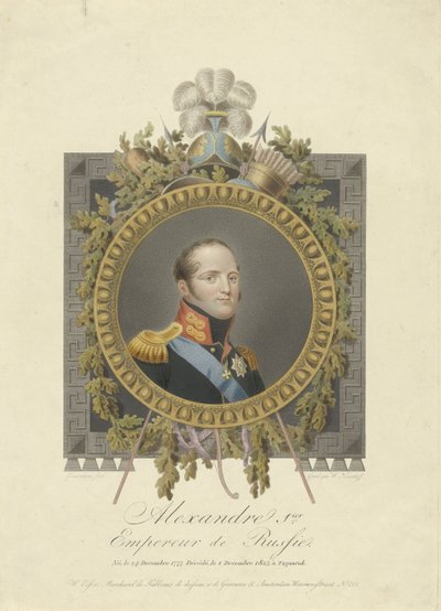Retrato del zar Alejandro I de Rusia de Walraad Nieuwhoff