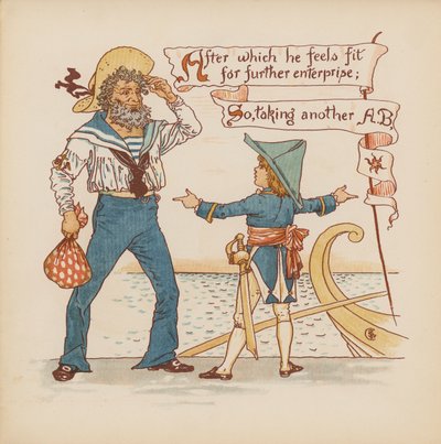 Ilustración para Pothooks and Perseverance de Walter Crane (litografía en color) de Walter (after) Crane