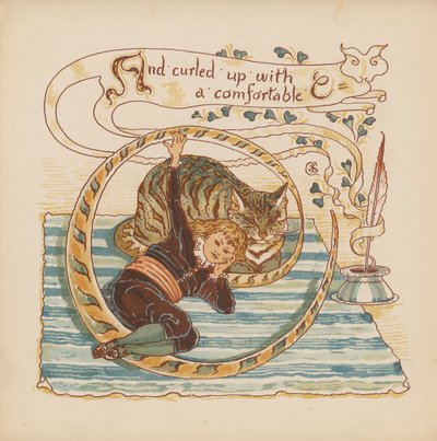 Ilustración para Pothooks and Perseverance de Walter Crane (litografía en color) de Walter (after) Crane