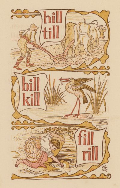 Página de La cartilla dorada (litografía en color) de Walter (after) Crane