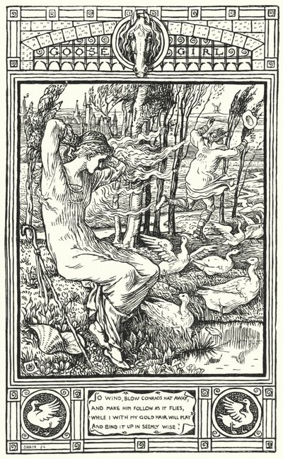 La Niña de los Gansos (grabado) de Walter (after) Crane
