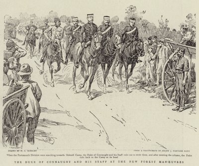 El Duque de Connaught y su personal en las maniobras del Nuevo Bosque de Walter Charles Horsley