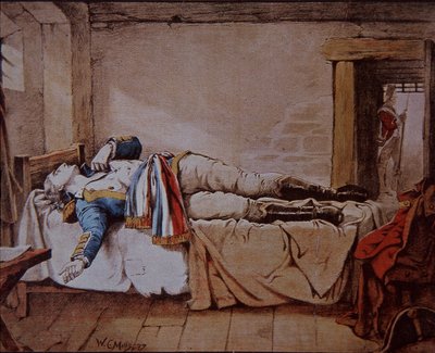 Theobald Wolfe Tone, miembro fundador de la Sociedad de Irlandeses Unidos, se suicida en lugar de ser ahorcado por los británicos por su participación en una proyectada invasión francesa de Irlanda en 1798 de Walter Charles Mills