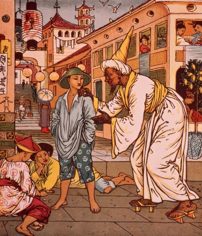 Libro ilustrado de Aladino, Las mil y una noches de Walter Crane