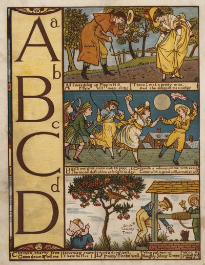 Alfabeto (litografía a color) de Walter Crane