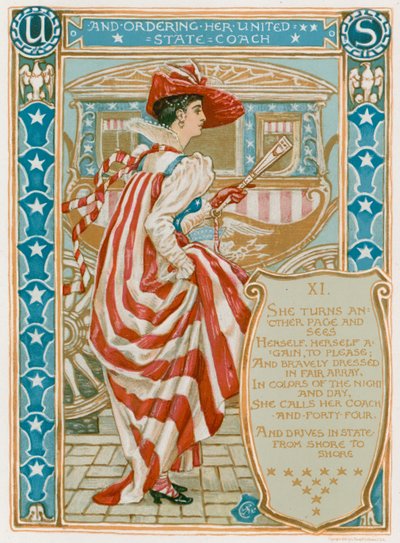 Y ordenando su coche de Estado de los Estados Unidos de Walter Crane