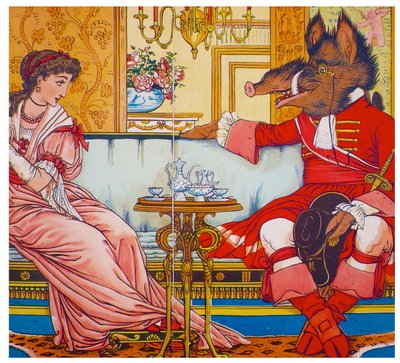 La Bella y la Bestia de Walter Crane