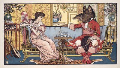 La Bella y la Bestia, pub. 1874 de Walter Crane