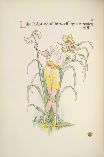 A la orilla del agua Un joven junto a la orilla del agua de Walter Crane