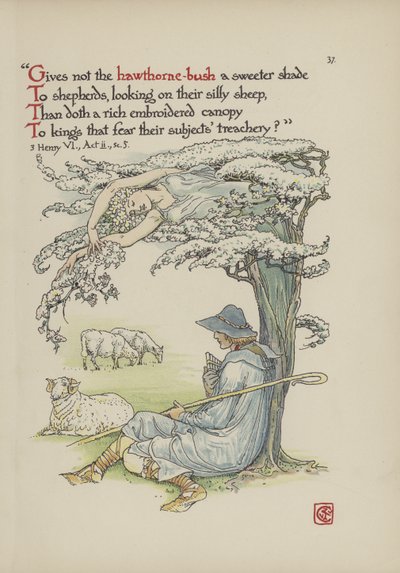 Flores del Jardín de Shakespeare de Walter Crane