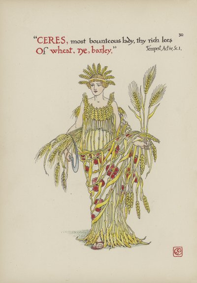 Flores del Jardín de Shakespeare de Walter Crane