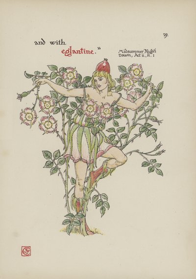 Flores del Jardín de Shakespeare de Walter Crane