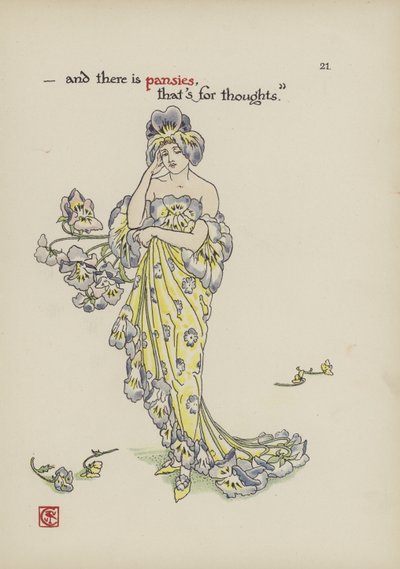 Flores del Jardín de Shakespeare de Walter Crane