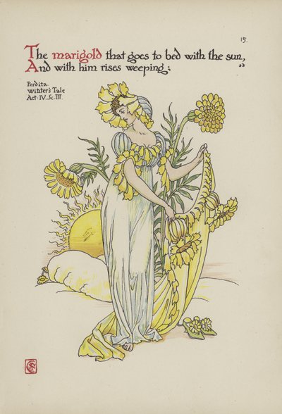 Flores del Jardín de Shakespeare de Walter Crane