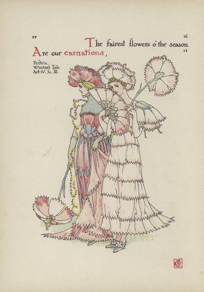 Flores del Jardín de Shakespeare de Walter Crane