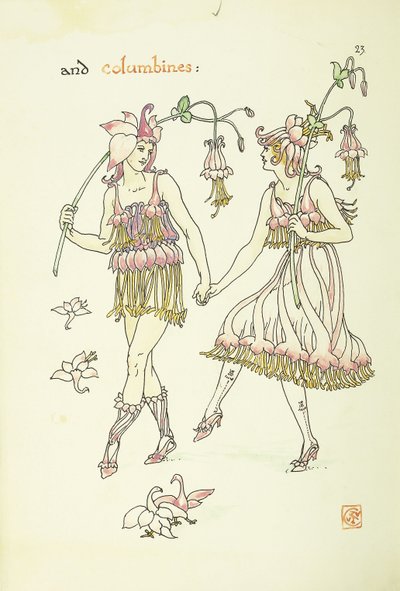 Flores del jardín de Shakespeare: Aguileñas de Walter Crane