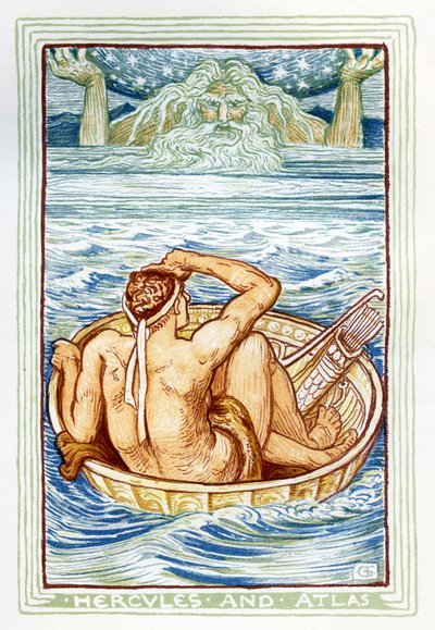 Hércules y Atlas de Walter Crane