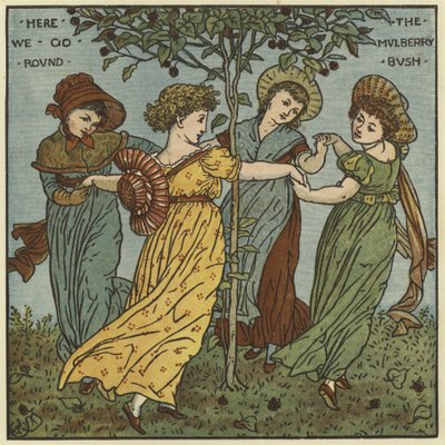 Aquí vamos alrededor del moral de Walter Crane