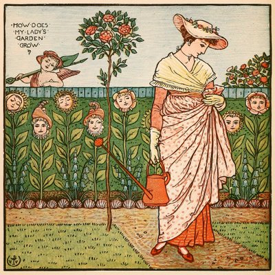 ¿Cómo crece el jardín de mi dama?, del Libro de Pintura de Walter Crane, pub. 1889 de Walter Crane