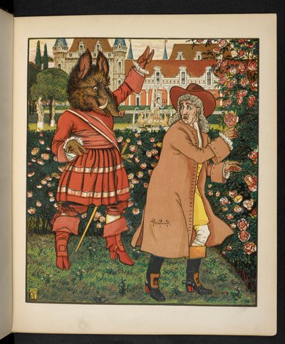 Ilustración para La Bella y la Bestia. de Walter Crane