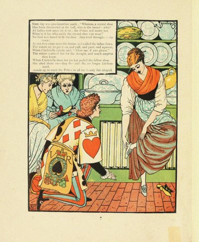 Ilustración para el cuento de hadas Cenicienta de Walter Crane