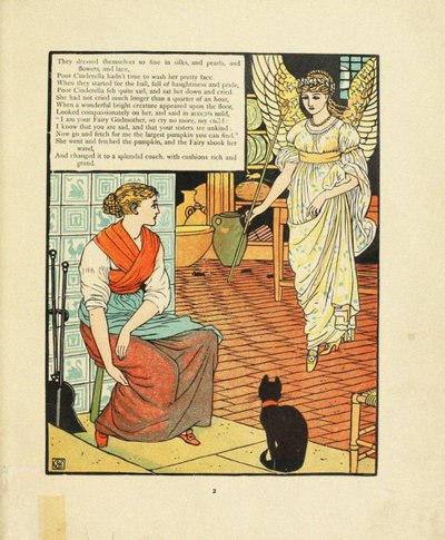 Ilustración para el cuento de hadas Cenicienta de Walter Crane