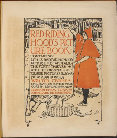 Ilustración de "Caperucita Roja". de Walter Crane