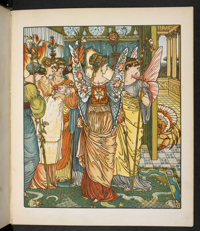 Ilustración de la Cierva en el bosque. de Walter Crane