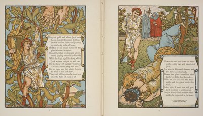 Ilustración para el cuento "Jack y las habichuelas". de Walter Crane