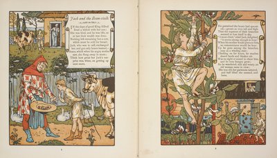 Ilustraciones para el cuento "Jack y las habichuelas". de Walter Crane