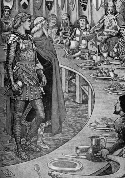 Rey Arturo - Un anciano presenta a Sir Galahad de Walter Crane