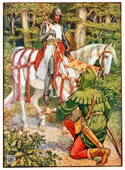 Lyttel John y el caballero de Walter Crane