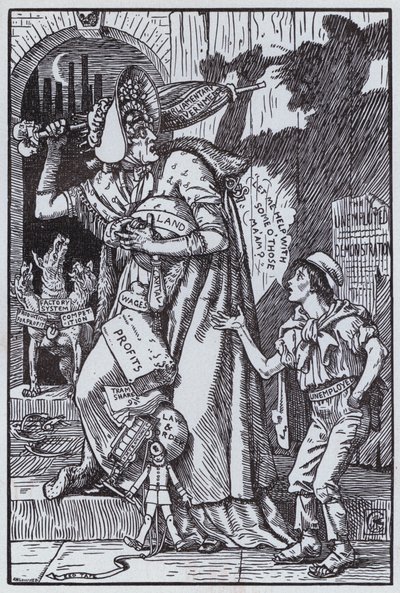 La señora Grundy asustada de su propia sombra de Walter Crane