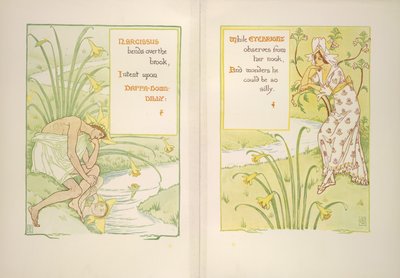 Narciso y eufrasia de Walter Crane
