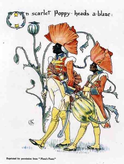 Cabezas de Amapola, de La Fiesta de Flora de Walter Crane