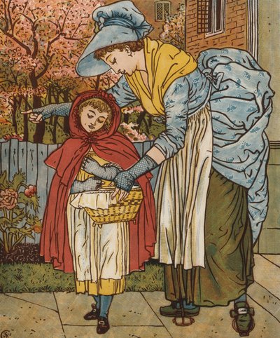 Caperucita Roja (litografía a color) de Walter Crane
