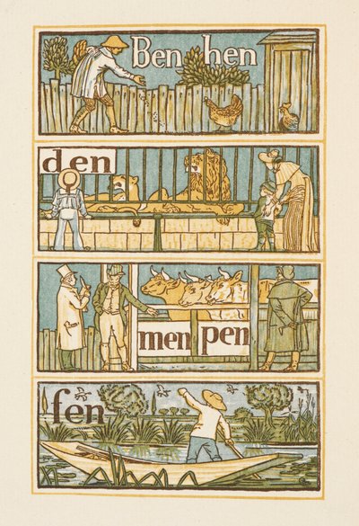Palabras que riman acabadas en N . La cartilla de oro. de Walter Crane
