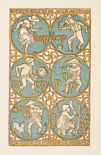 Palabras que riman acabadas en la letra P. La cartilla dorada. de Walter Crane