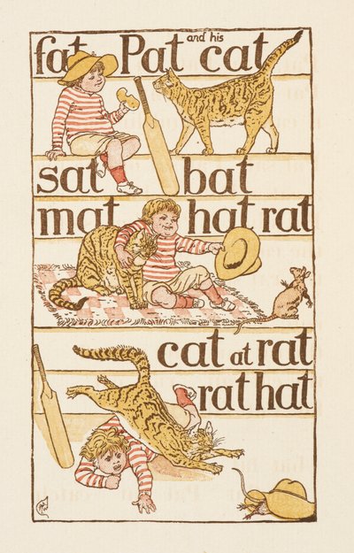 Palabras que riman acabadas en la letra T. La cartilla de oro. de Walter Crane