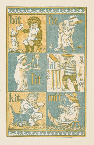 Palabras que riman acabadas en la letra T. La cartilla dorada de Walter Crane