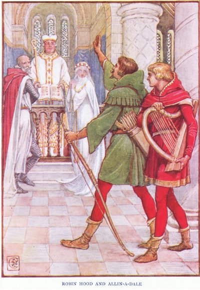 Robin Hood y Alan-a-Dale, c.1920 de Walter Crane
