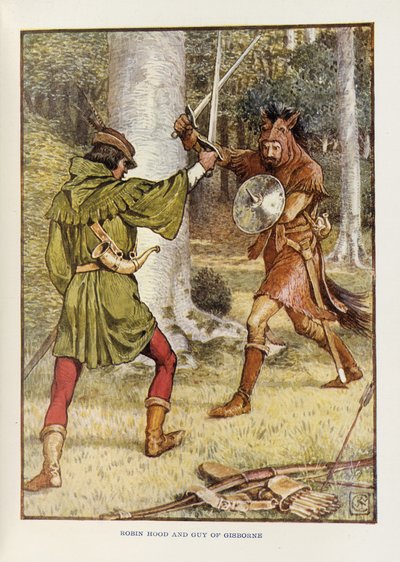 Robin Hood y Guy de Gisborne de Walter Crane