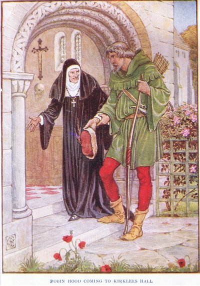 Robin Hood llegando a Kirkley Hall, c.1920 de Walter Crane