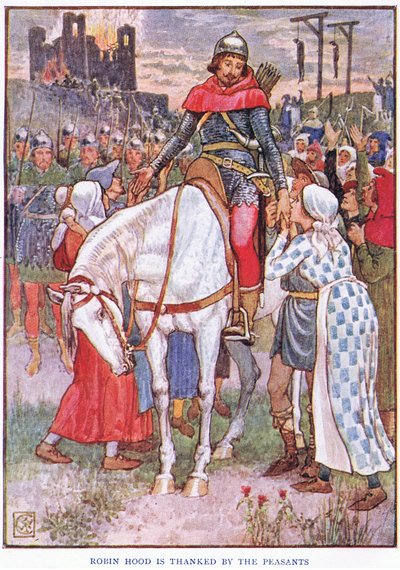 Robin Hood el amigo de los campesinos, c.1920 de Walter Crane