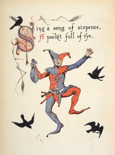 Canta una canción de seis peniques, un bolsillo lleno de centeno. de Walter Crane